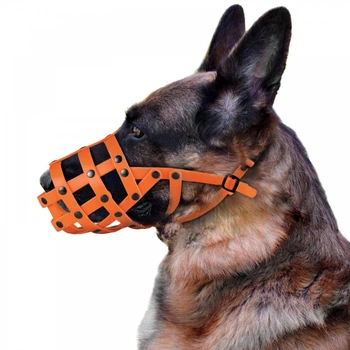 Намордник для собак BronzeDog Вівчарка велика водовідштовхуючий помаранчевий 33х10 см 4912/T