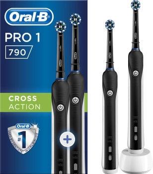 Набор электрических зубных щеток ORAL-B Braun PRO 1 / 790 x2 Black (4210201298489_4210201298465)