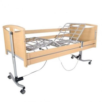 Кровать медицинская OSD French Bed с электромотором деревянная с перилами и гусаком функциональная 4 секции (OSD-9510)
