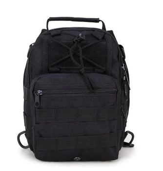 Рюкзак сумка (месенджер) тактична військова Oxford 600D 6 л Україна Black (T-Bag 2)