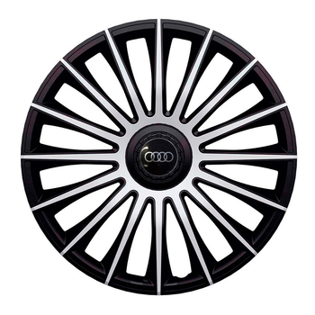 Автомобильные колпаки J-Tec Austin Silver-Black R13 4 шт. (с логотипом Audi)