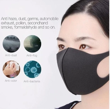 Многоразовая защитная маска для лица Pitta Mask М Чёрная