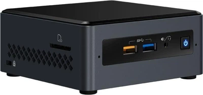 Неттоп Intel NUC (BOXNUC7PJYHN2); Intel Pentium J5005 (1.5-2.8 ГГц) / без ОЗУ (2xSO-DIMM) / без HDD (SATA) / без ОП / INTEL HD Graphics 605 / LAN / Wi-Fi / Bluetooth / кардридер / без ОС / черно-серый