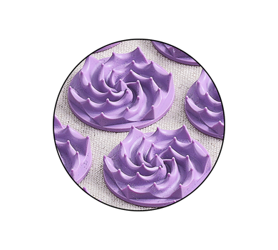 Килимок акупунктурний з валиком 4FIZJO Eco Mat Аплікатор Кузнєцова 68 x 42 см 4FJ0178 White/Purple