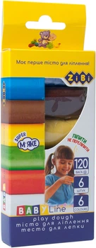 Набір тіста для ліплення ZiBi Baby Line 6 шт. 6 кольорів (ZB.6253) (4823078932754)