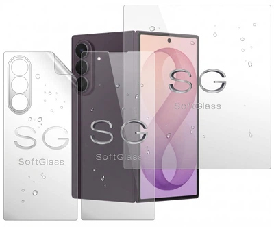 Пленка для Samsung Fold 8 Ultra комплект: для передней и задней панели износоустойчивая полиуретановая SoftGlass