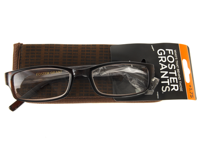 Очки для чтения +1.75 с прямоугольной оправой Foster Grant черный-коричневый US1-330044