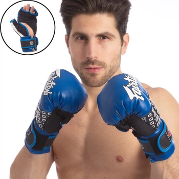 Перчатки гибридные для единоборств Fairtex 0273 размер 10 унций Blue-Grey