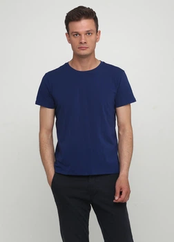 Футболка "Only Man" (95-TSH-3-02-blue/small-silver-back-4XL)