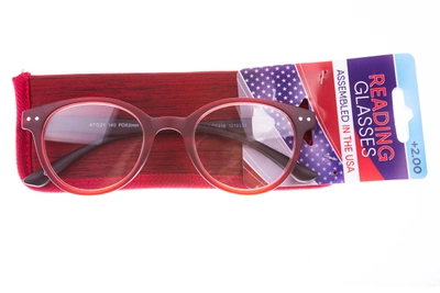 Окуляри для читання +2.00 з овальною оправою Reading Glasses Червоний US1-330151