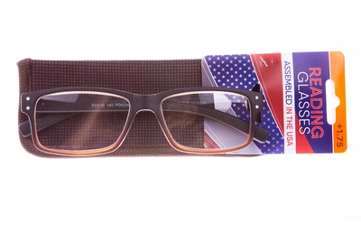 Очки для чтения +1,75 с прямоугольной оправой Reading Glasses Коричневый US1-330174