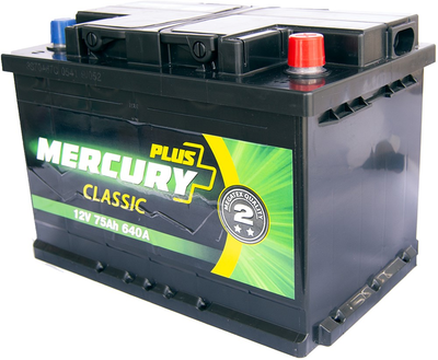 Автомобильный аккумулятор Mercury Classic Plus 75А (-/+) (640EN) (P47296)