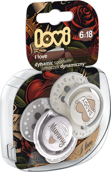 Пустушка силіконова Lovi I love динамічна 6-18 міс. 2 шт. (22/868) (5903407228686)