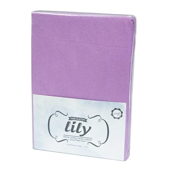 Простирадло на гумці Lily Трикотажна 160х200 + 2 наволочки 50х70 Лілова