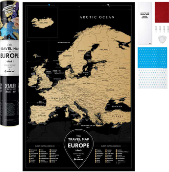 Скретч-карта 1DEA.me Travel Map Black Europe (BE)