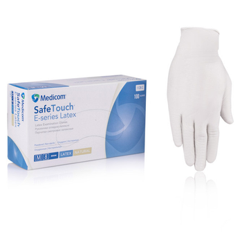 Перчатки латексные опудренные SafeTouch E-Series Medicom M, 100 шт