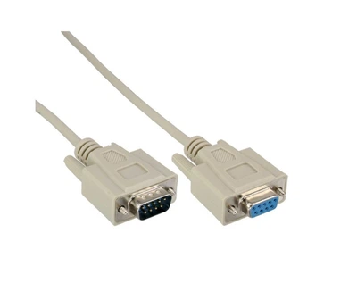 Кабель пристроїв-подовжувач InLine COM(DB9) M/F 15.0m подовжувач 1:1 D=5.5mm сірий(77.01.2211)