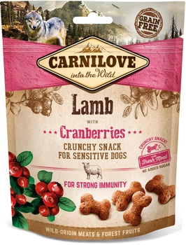 Лакомство для собак Carnilove Crunchy Snack с ягненком, клюквой и свежим мясом 0.2 кг (8595602527250)