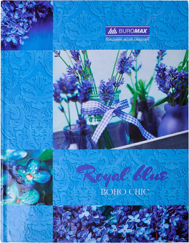 Книга канцелярська Buromax Boho Chic A4 в клітинку 96 аркушів Синя (BM.2400-202)