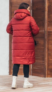 Женская удлинённая зимняя куртка MODA 00071 (52) XXL Кирпичный (00071/1 C)