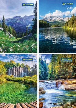 Канцелярская книга Buromax ПРИРОДА JOBMAX A4 96 л клетка тверд.обл. ламинац. (BM.2430)