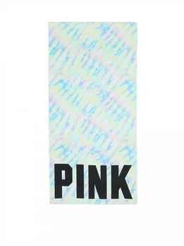 Пляжное полотенце Victoria's Secret PINK хлопковое 145х75 см голубое 8106