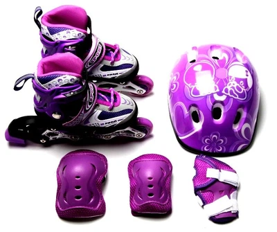 Детский набор Happy ролики с комплектом защиты Размер 30-33 стелька 18-20,5 см Фиолетовый