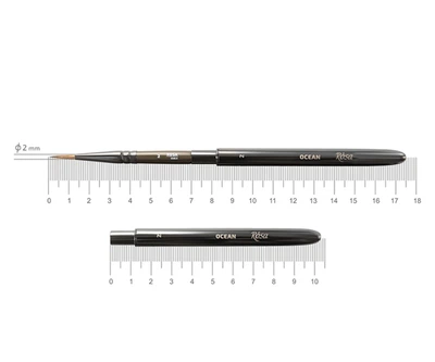 Кисть соболь круглая Rosa Travel Brush Ocean 168 № 2 короткая ручка (19716802)