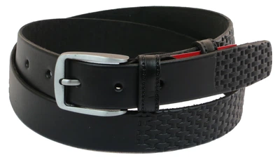 Кожаный ремень Skipper 110-130 x 3.5 см Черный (1018-35)