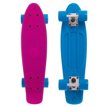 Скейт пенни борд Penny My Go Fish Skateboards RUBBER SOFT TWIN 410-2 22" Blue-Pink, синие колеса