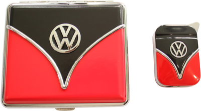 Портсигар + газовая зажигалка LICENCES VW GIFTSET LIGHTER&CIGARETTE CASE Красно-черный (40610066REBL)