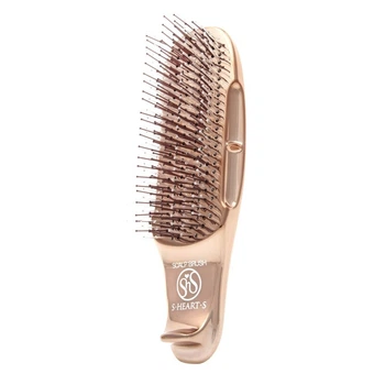 Мягкая расческа для волос Scalp Brush Rose Gold S-HEART-S, коротка