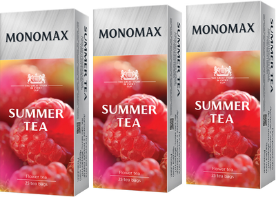 Упаковка чаю Мономах каркаде Summer Tea 3 пачки по 25 пакетиків (2000006780928)