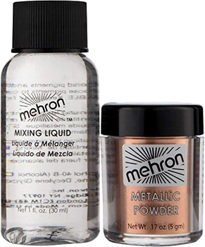 Металлическая пудра-порошок Mehron Metallic Powder + жидкость для смешивания Copper (129C-ML-CP) (764294529196)