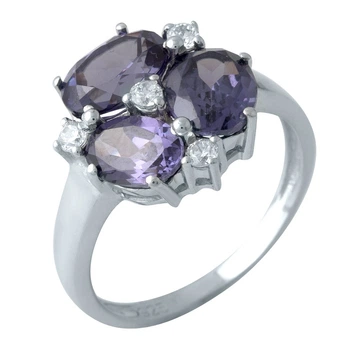 Серебряное кольцо с александритом 1.121ct, вес изделия 3,58 гр (1990377)