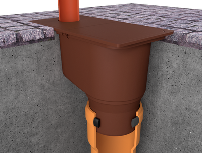 Дощоприймач пластиковий водостічний ZMM-MAXPOL з вертикальним водовідводом коричневий