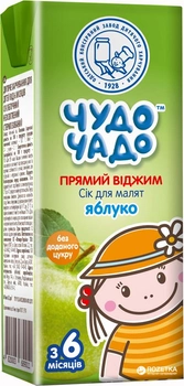 Упаковка сока Чудо-Чадо прямого отжима Яблоко 0.2 л х 18 шт (4820003680216)