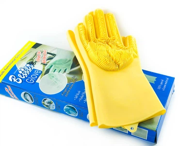Перчатки силиконовые многофункциональные Magic Silicone Dish Washing Gloves Желтый