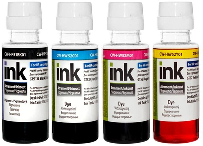 Комплект чорнила ColorWay HP Ink Tank 115/315/415 (4х100 мл) BK/С/M/Y (CW-HP51/HW52SET01)