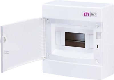 Распределительный щит ETI ECT 8PO 8 модулей IP40 1101005 навесной (наружный) с белой дверцей