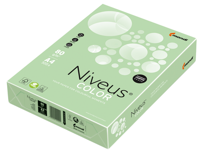 Папір офісний Niveus A4 80 г/м2 пастель 500 аркушів Зелений (9003974460574)