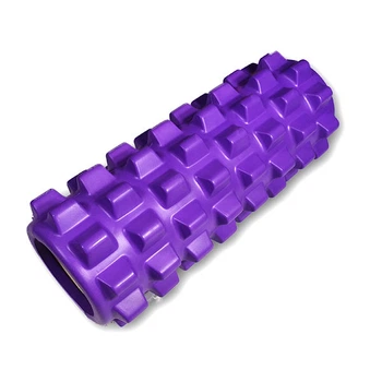 Массажный ролик Wealis Grid Roller Pro 33 см фиолетовый (роллер, валик, цилиндр для МФР и йоги, массажер для спины, ног, рук, шеи) (WS-33-3)