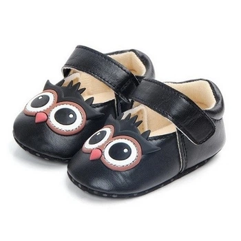 Пинетки "Совы" My First Shoes для девочки 11 см (длина подошвы) Черные 17069