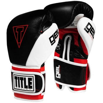 Боксерские перчатки TITLE GEL E-Series Boxing Gloves (XXL) Черные с белым и красным