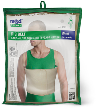 Бандаж торакальний MedTextile для фіксації грудної клітки чоловічої S 1 шт (4820137290923)