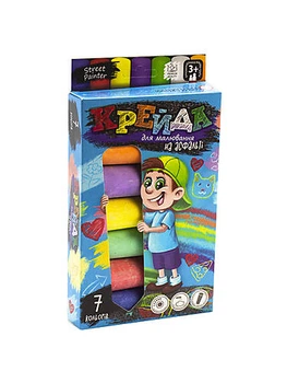 Крейда для малювання на асфальті, конусної форми, 7 кольорів DANKO TOYS (MEL-01-05U)