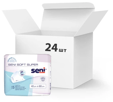 Упаковка одноразовых пеленок Seni Soft Super 40х60 см 24 пачки по 5 шт (SE-091-SU05-001/SE-091-S005-J01)