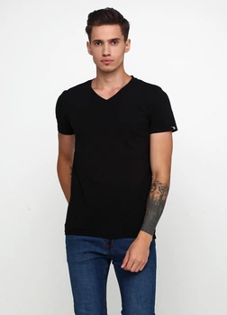 Футболка "Only Man" (95-TSH-3-02-V-black/small-silver-back-XS)