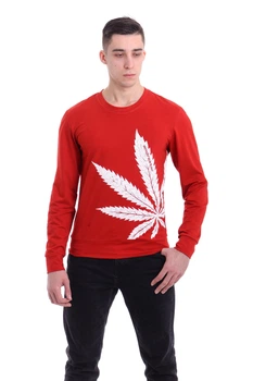 Мужской Свитшот AndreStar Cannabis Красный XL (3351)