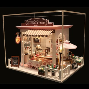 3D Інтерʼєрний конструктор DIY House Румбокс Hongdacraft «Шоколадний будиночок»‎ + Захисний купол (C007К)